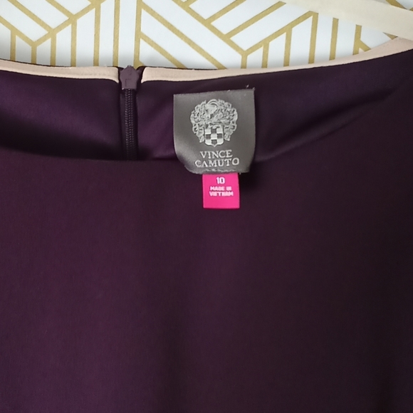 🎁 VINCE CAMUTO wine burgundy dress size 10 - Picture 2 of 14